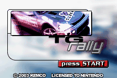 TG Rally title screen for GameBoy Advance